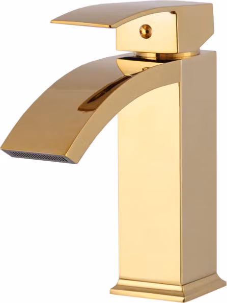 Granitan - Rubinetto per lavabo - Rubinetto da bagno - Effetto cascata - Cartuccia in Vetroceramica - Oro - Ottone - KASKADA