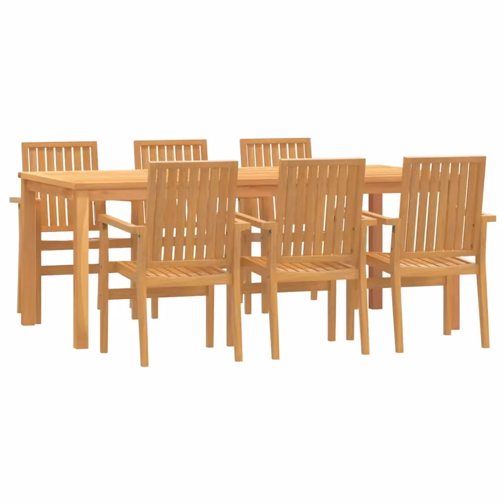 Set da pranzo da giardino vidaXL in legno di teak marrone, 7 pezzi – 2