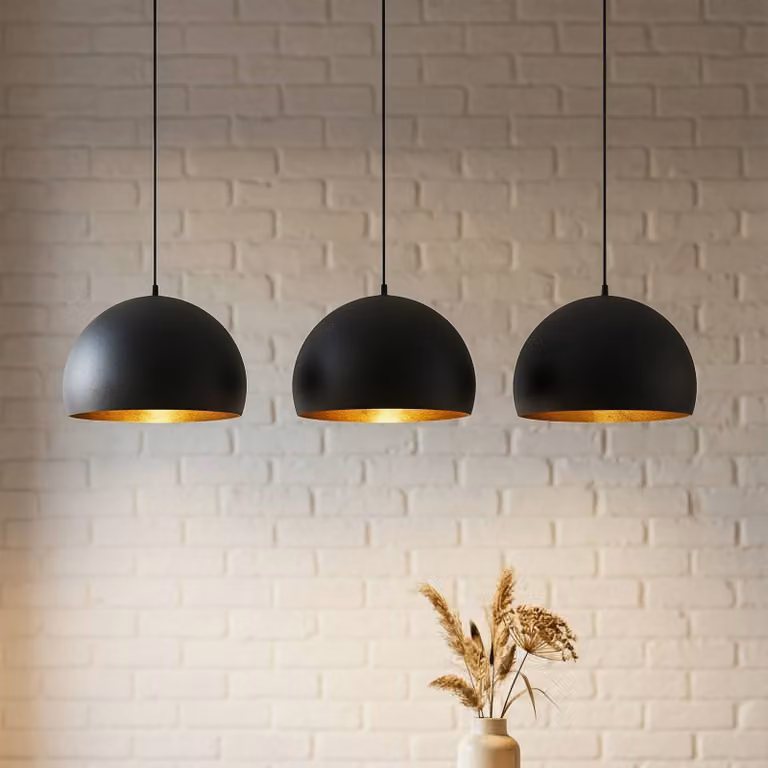 Lampada a sospensione Tarjei Lindby, dimmerabile, Nero, Soggiorno / Sala da pranzo, Metallo, Moderno, Lampada a sospensione