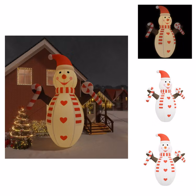 vidaXL Pupazzo di neve gonfiabile con LED 630 cm - Luci di Natale