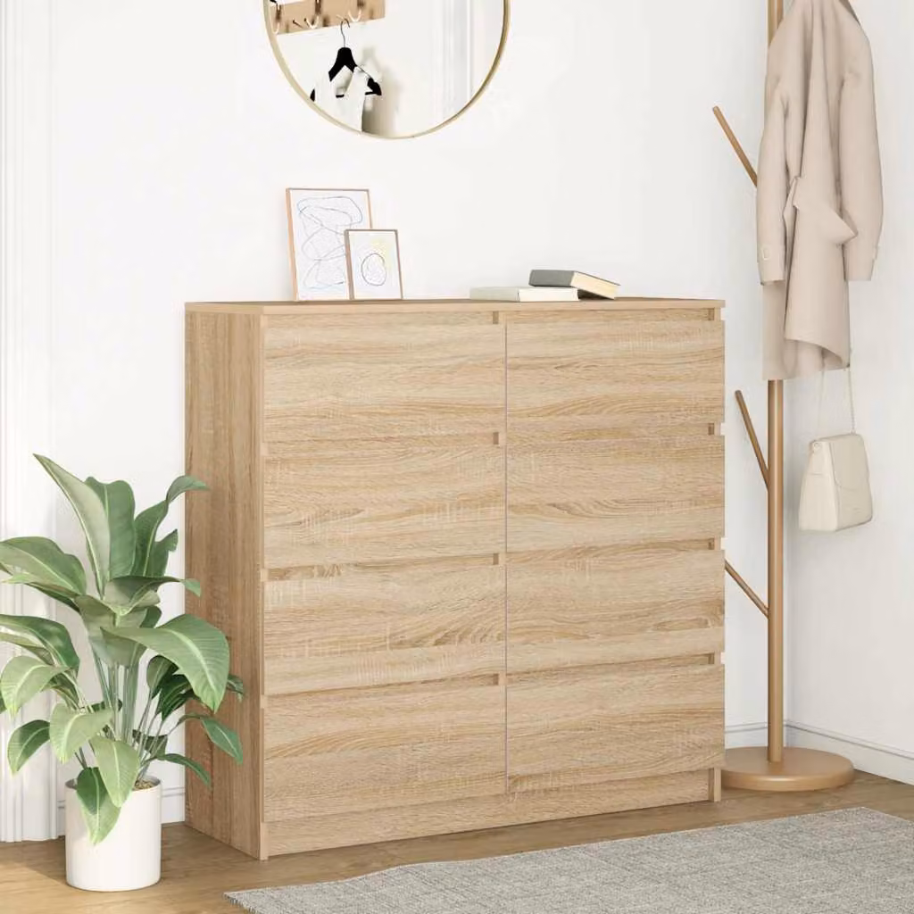 Credenza vidaXL in Legno Multistrato Rovere Sonoma Marrone L: 100 cm, P: 35 cm, H: 99 cm