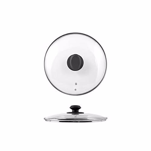 Home Coperchio Vetro Trasparente Bordo Inox 20 cm Rotondo Cucina