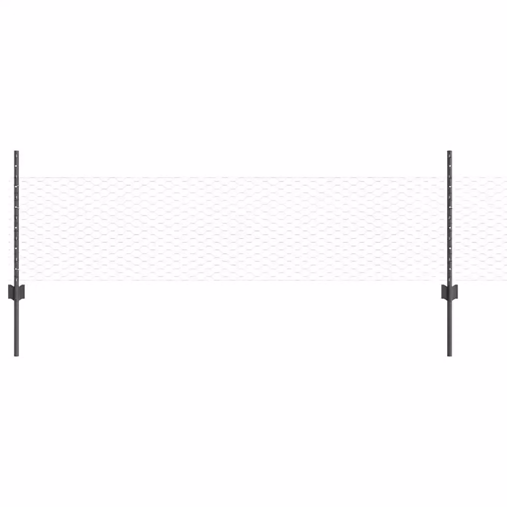 Recinzione esagonale con palo vidaXL in acciaio e PVC grigio L: 100 cm, H: 50 cm, P: 10 cm – 2