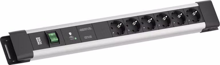 BACHMANN CONNECTUS 6xCEE7/3, 1xGVS-Plus 1xSchalter 2,0m CEE7/7 Grau