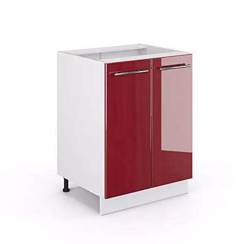 Vicco Mobiletto base cucina Fame-Line, Bordeaux lucido, 60 cm