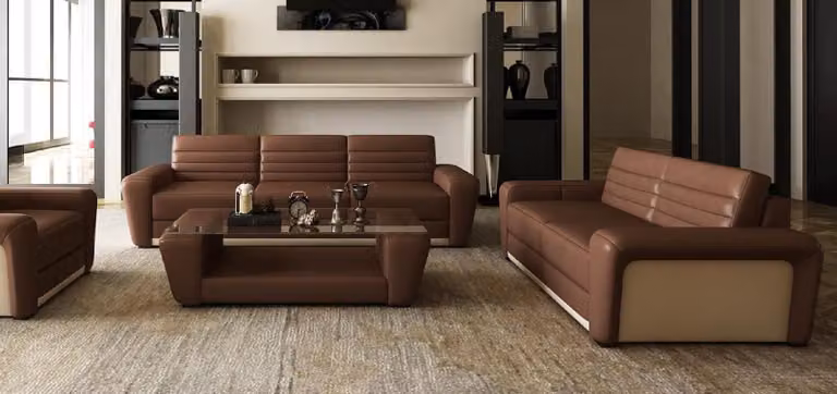 Ledersofa Couch Wohnlandschaft 3+2 Sitzer Design Modern Sofa Wohnzimmer Set