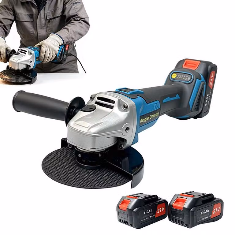 Smerigliatrice angolare a batteria ZELURXX, 21V, 1000W, diametro disco 125mm, 7000 giri/min, con 2 batterie da 3,0Ah, adatta per metallo, legno e pietra