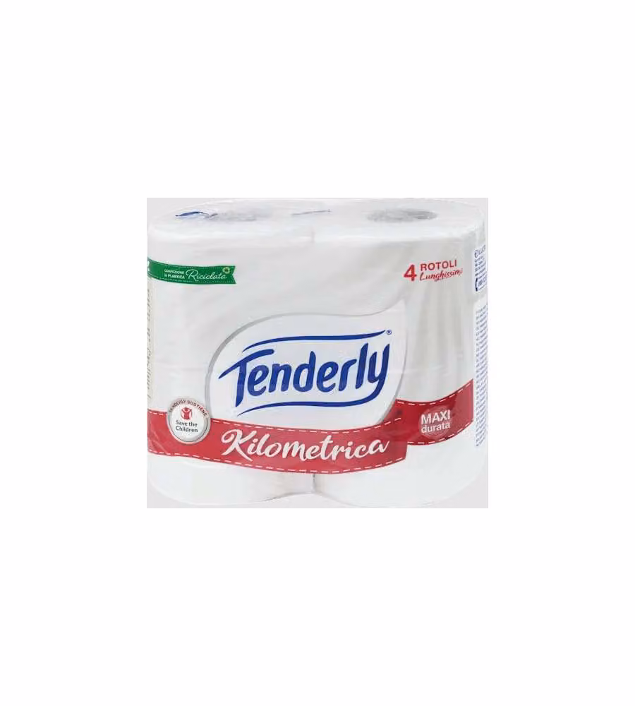Tenderly Carta Igienica Kilometrica 2 veli - 4 maxi rotoli da 450 strappi
