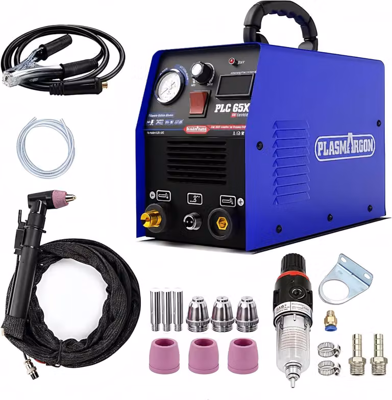 Tagliasfaldatore al plasma da 65 ampere con accensione a contatto zero, display digitale e spessore massimo di taglio di 18 mm