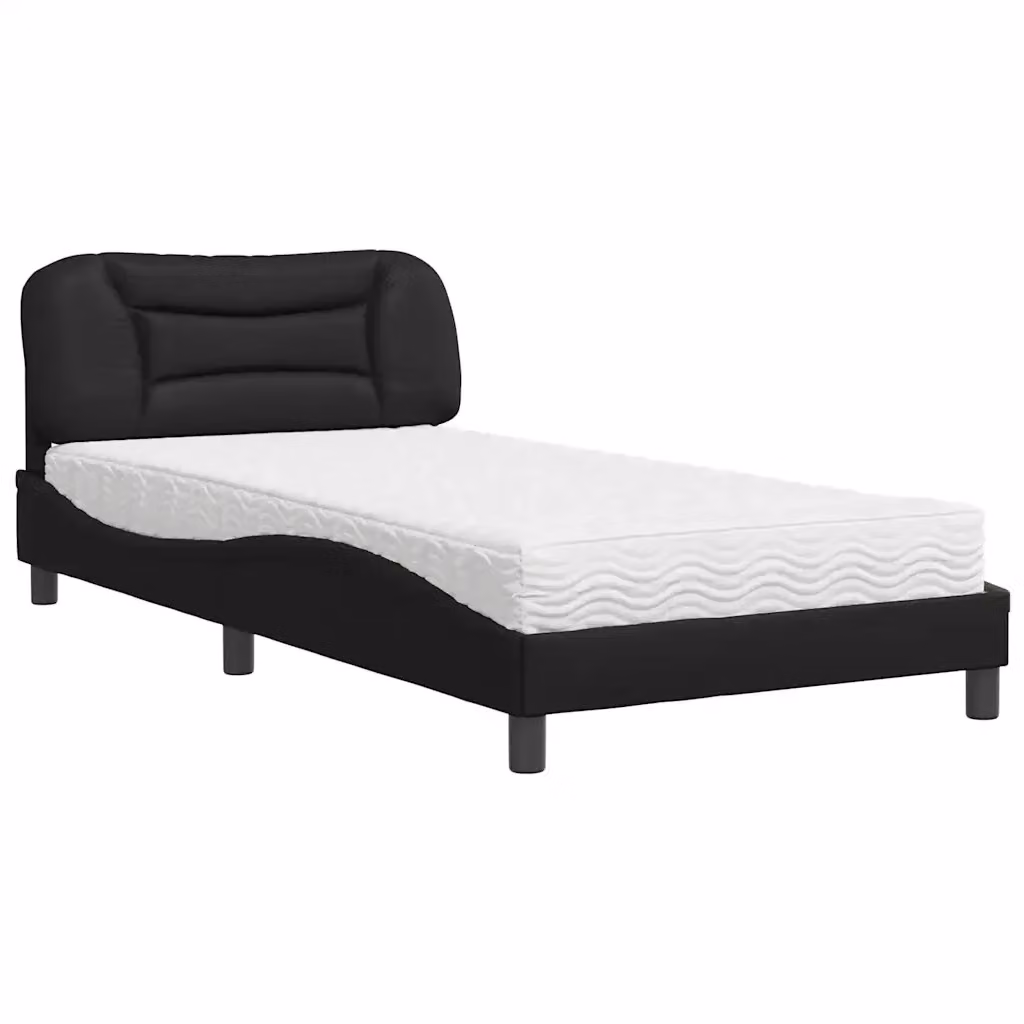 Letto con Materasso Hvar vidaXL in Similpelle Nero 100x200 cm – 2