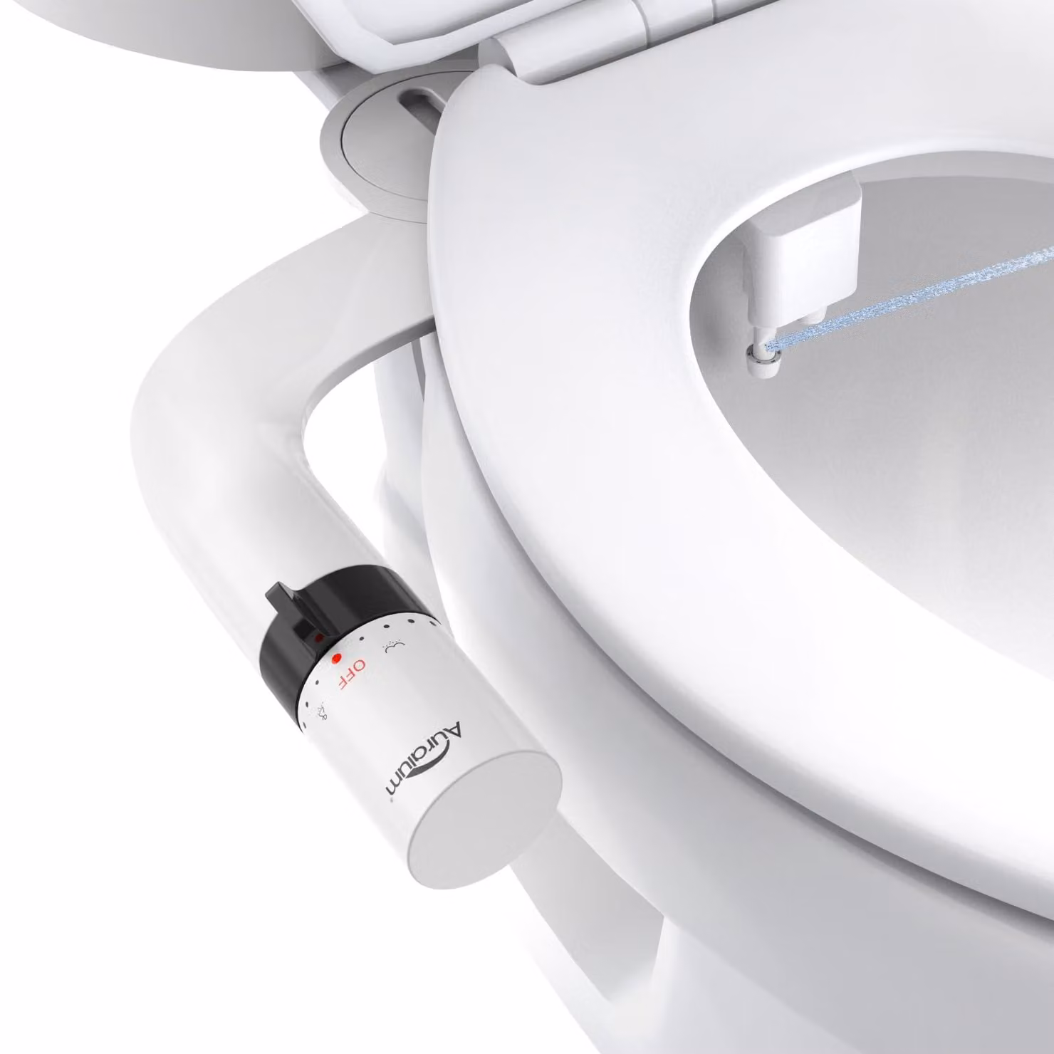 Copertura per bidet, ultrasottile, ugello 2-in-1, autopulente, colore nero