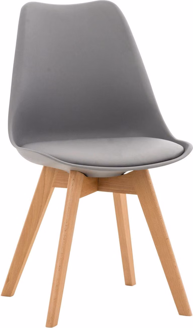 Sedia da pranzo confortevole - Sedia da cucina - Imbottitura di facile manutenzione | Colore: Grigio | Materiale: Plastica
