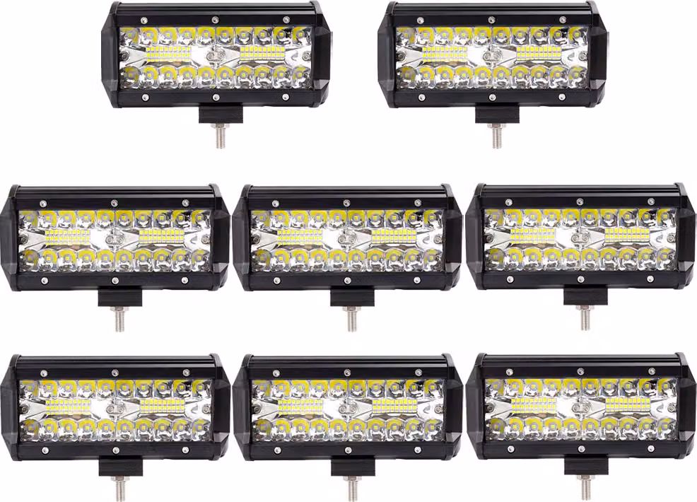 Barra di fari da lavoro a LED 8X 120W, Greenmigo IP67 Fari supplementari Luce di lavoro Fari a LED Luce di lavoro