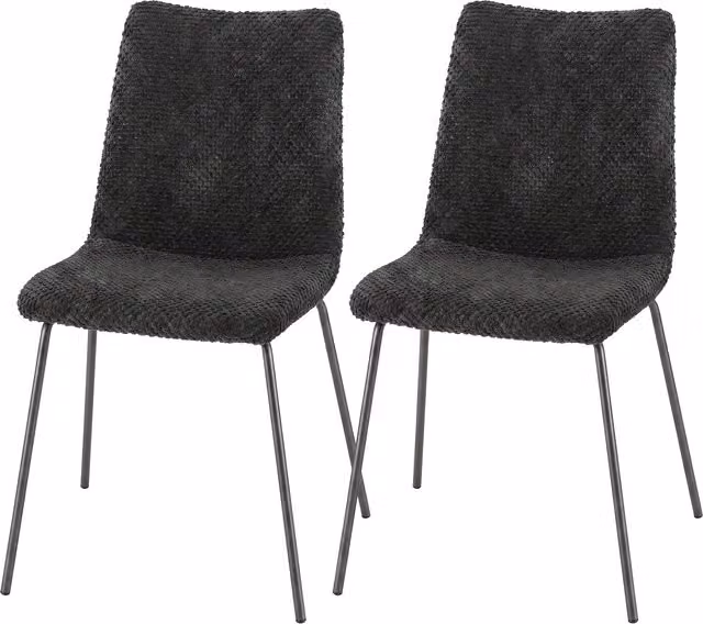 Set di 2 sedie da pranzo imbottite in velluto HOMCOM con schienale incurvato, Grigio Scuro