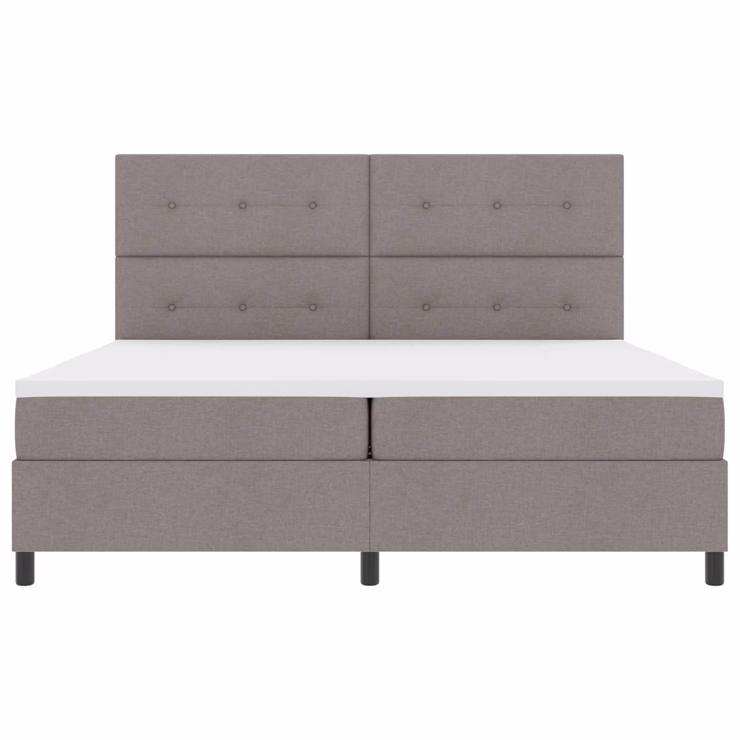 vidaXL Letto a molle Talpa con materasso, illuminazione LED sottostante e porte USB, in tessuto beige o grigio, L/P/H: 200 x 200 x 203 cm