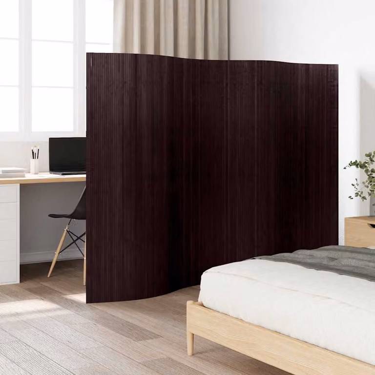 vidaXL Pannello Divisore in Bambù Marrone Scuro Larghezza: 250 cm, Altezza: 165 cm