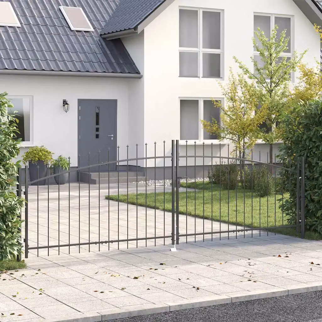 Cancello Doppio a Battente vidaXL WOERDEN in Acciaio Antracite L: 400 cm, H: 199,5 cm