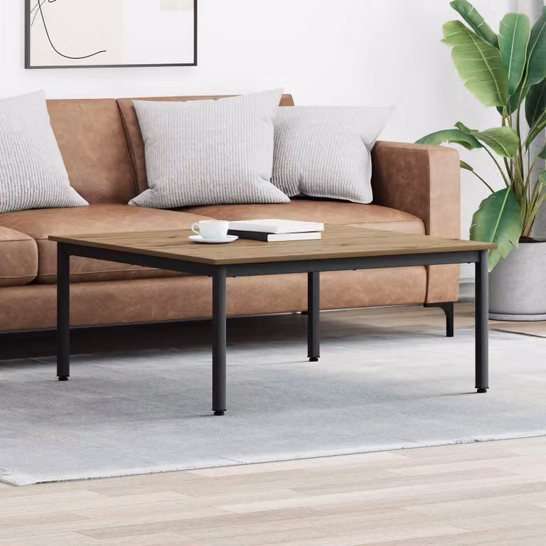 Maison Exclusive - Tavolino da caffè in legno massello di quercia, dimensioni 100 x 100 x 45 cm