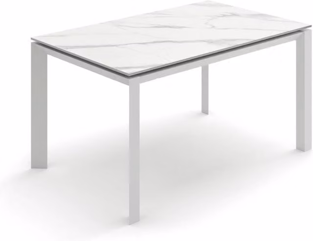 Tavolo Allungabile Account 24 GIORDANOSHOP con Top in Ceramica Effetto Marmo Calacatta Bianco e Struttura in MDF, L/P/H: 90 x 140/220 x 75 cm