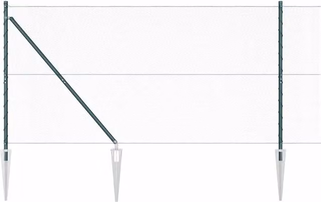 Palo per recinzione tondo in acciaio verde DESIGN IN H: 120 cm, L: 27 cm, P: 3,2 cm – 1