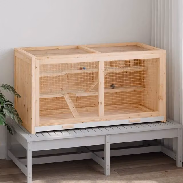 Gabbia per criceti CFW6531603 in legno massello di abete beige L: 89,5 cm, P: 45 cm, H: 45 cm