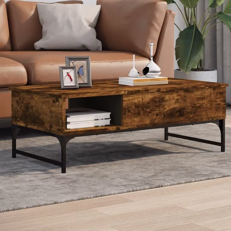Maison Exclusive - Tavolino in rovere affumicato 100x50x35 cm Materiale ligneo e metallo