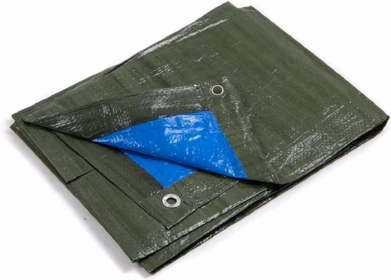 Telo di copertura in polietilene, 2 x 3 metri, con occhielli, verde/blu, per uso agricolo