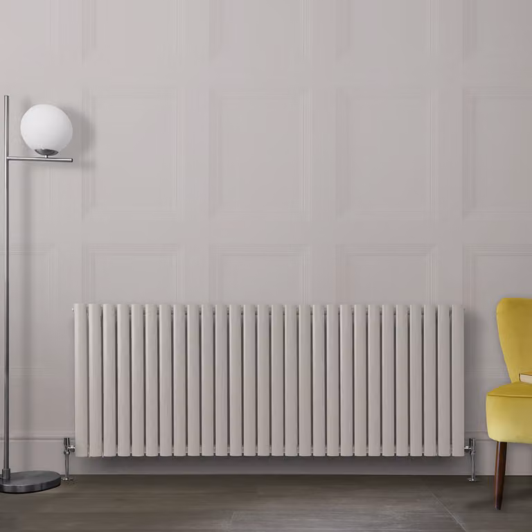 Radiatore di Design Orizzontale Bianco (Pearl Bianco) - 635mm x 1652mm - Pannello Doppio  - Revive