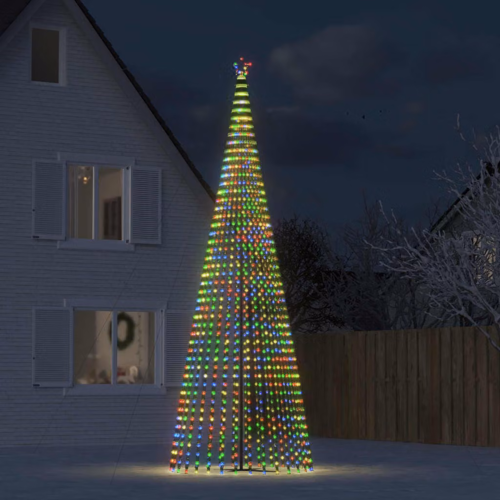 vidaXL Albero di Natale a LED 1544 LED Colorato 500 cm