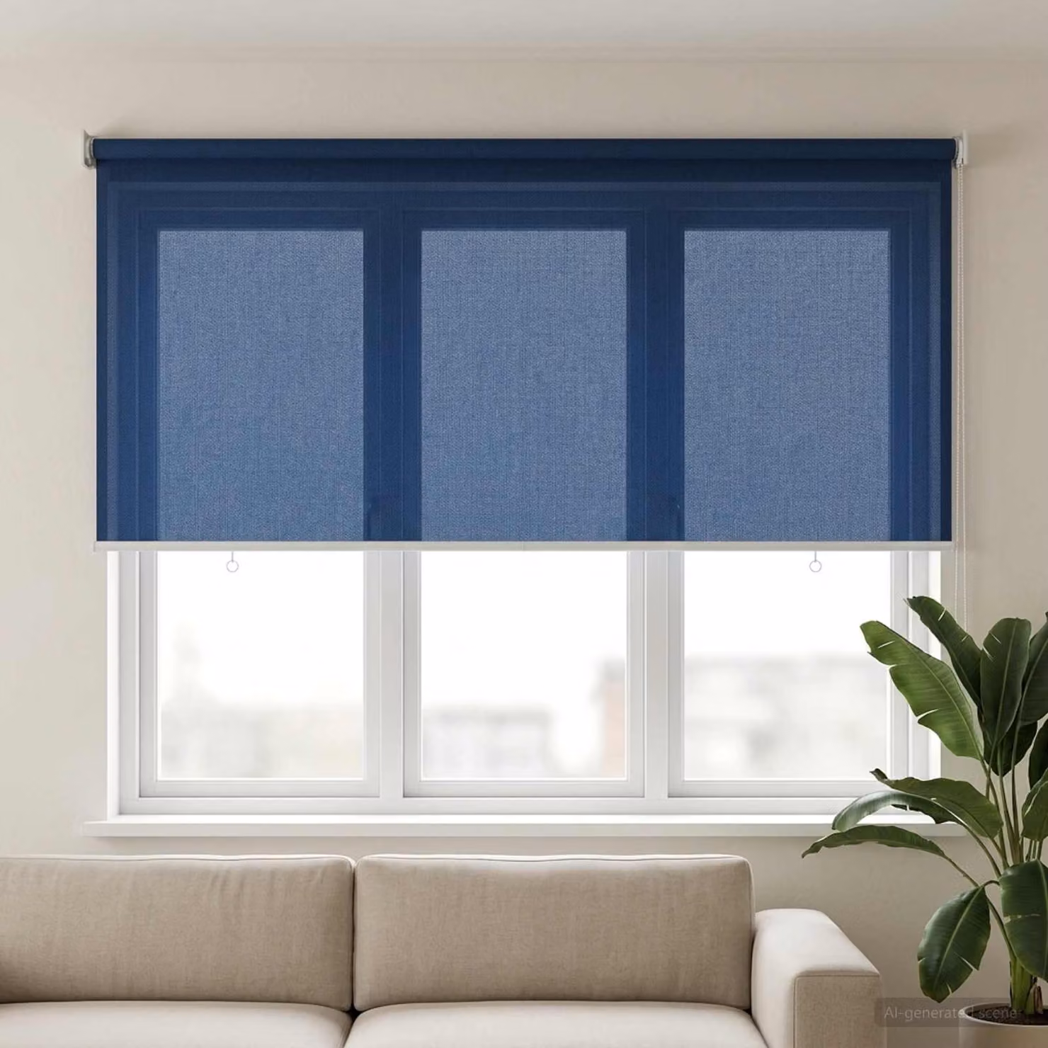 Tenda a rullo esterna vidaXL in HDPE blu con blocco UV 90%, L 140 cm x H 140 cm
