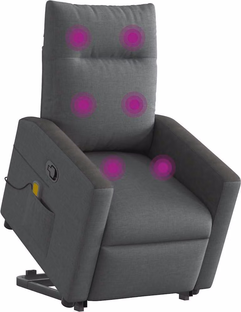 Poltrona Alzapersona Massaggi Reclinabile Grigio Scuro Tessuto