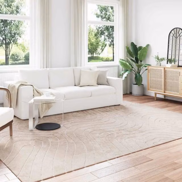 Tappeto moderno vidaXL PALMERAS beige per interno ed esterno, lavabile e antiscivolo, L: 280 cm x P: 200 cm