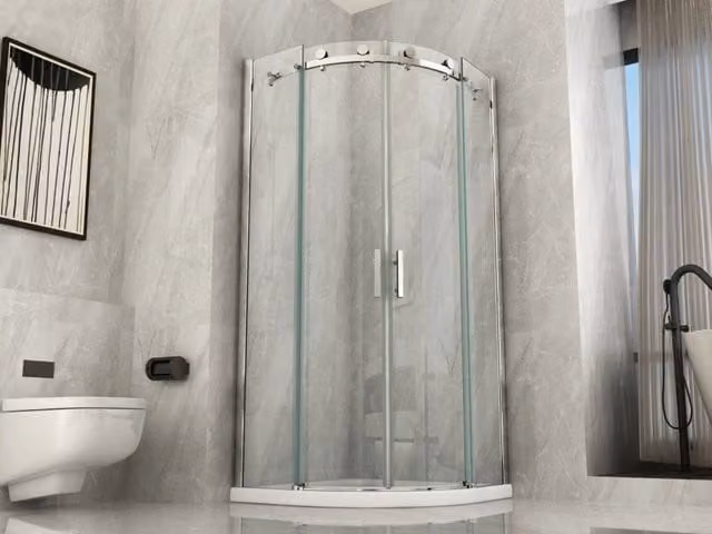 Box doccia semicircolare scorrevole cristallo 8mm trasparente Fluida 80x80 cm