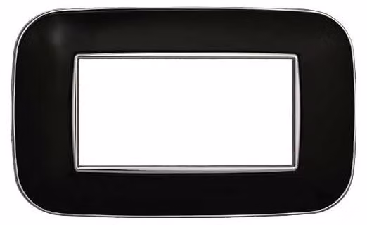 Placca compatibile Bticino Axolute 4 moduli plastica colore nero Orbis serie Moon Ettroit AN91402