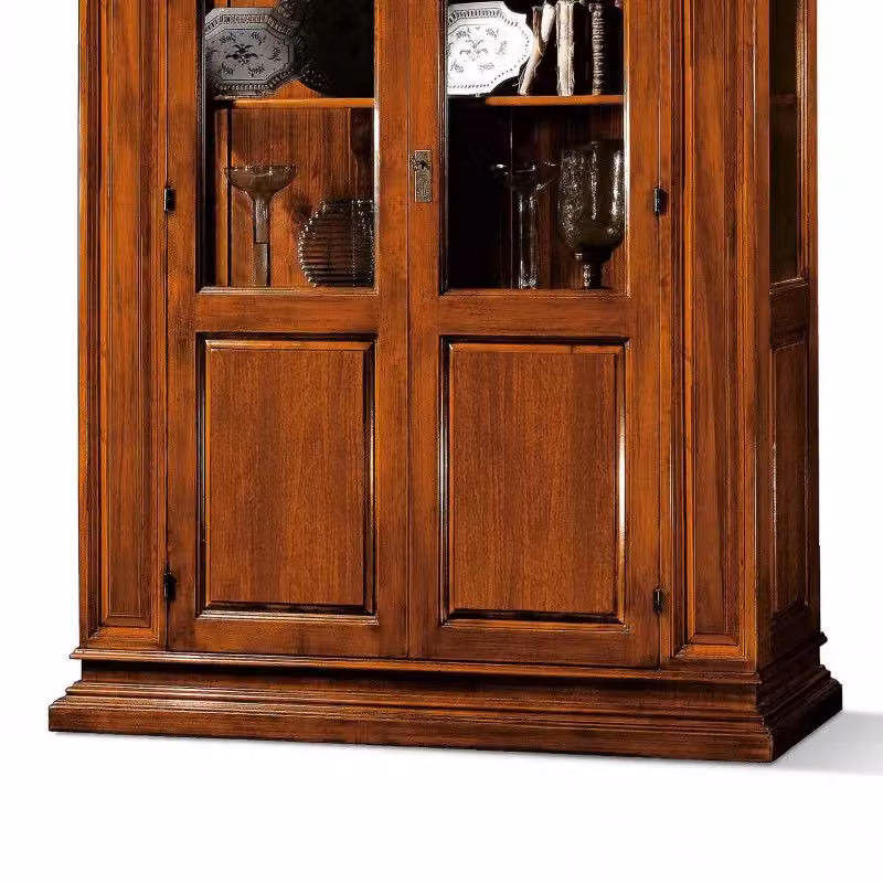 Vetrina Mobili 2G con 2 ante in vetro in legno color noce L: 155 cm, P: 48 cm, H: 215 cm – 3
