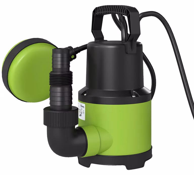 Pompa sommersa Outsunny per laghetti e acqua con interruttore a galleggiante, 400 W, 9000 l/h, verde