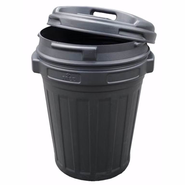 Bidone Con Coperchio A Vite Lt.70 - lt.70 colore grigio/nero