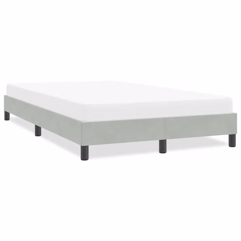 vidaXL Giroletto in Velluto Grigio Chiaro senza Materasso L 120 x P 223 x H 123 cm