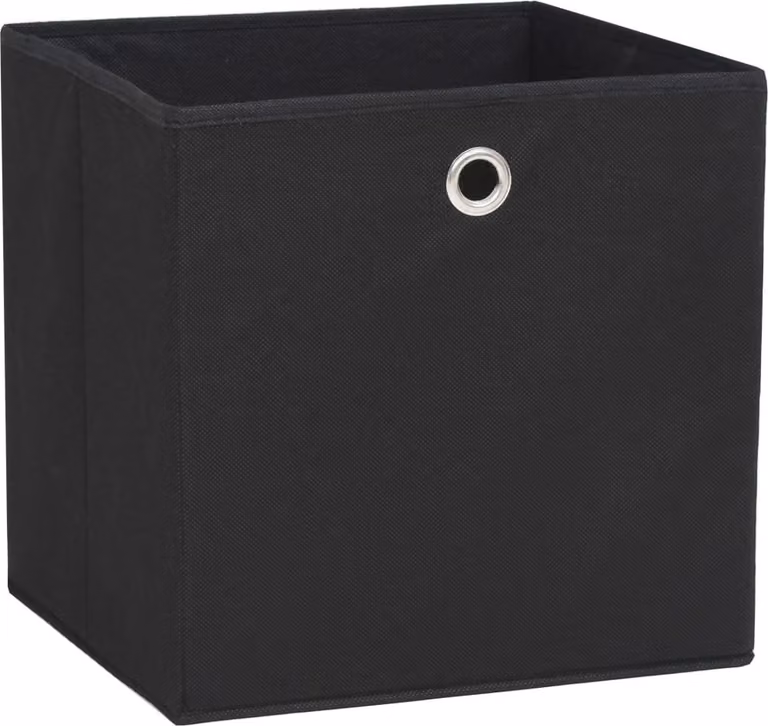 Contenitori 10 pz in Tessuto non Tessuto 28x28x28 cm Nero