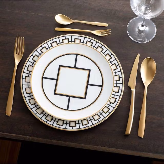 RIVIERA GOLD, Posate Set 75 Pz, Scatola Gallery, Casa Bugatti Colore: Oro Sabbiato