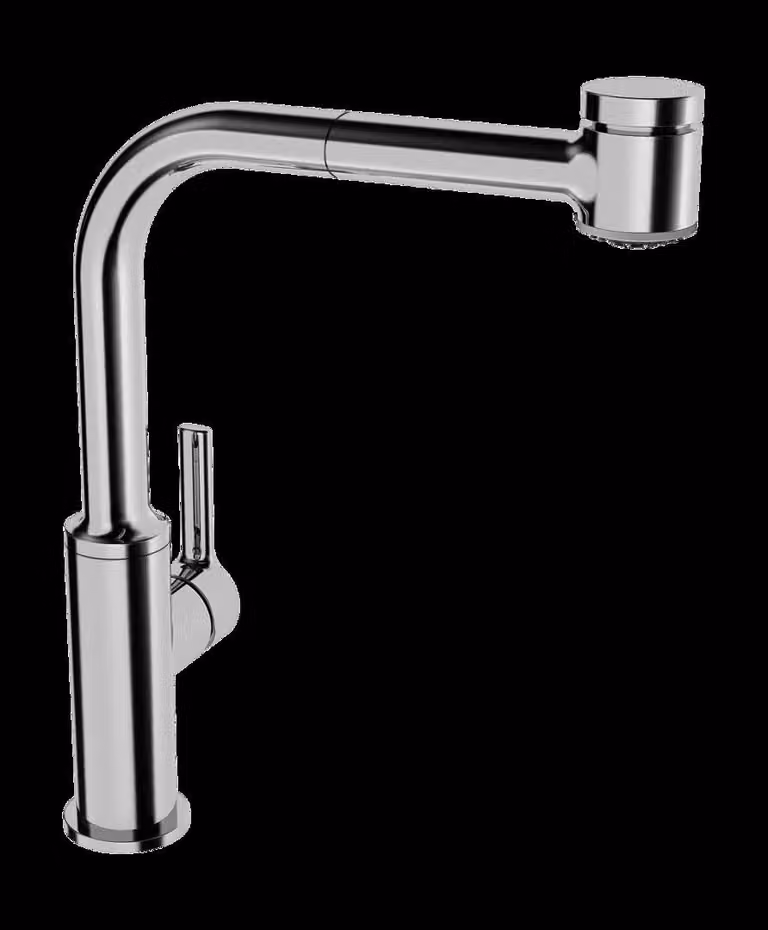 HANSA HANSARONDA Robinet de cuisine, basse pression, commande latérale, 2 jets, orientable/extractible, saillie : 221 mm, 55231103, 55231103