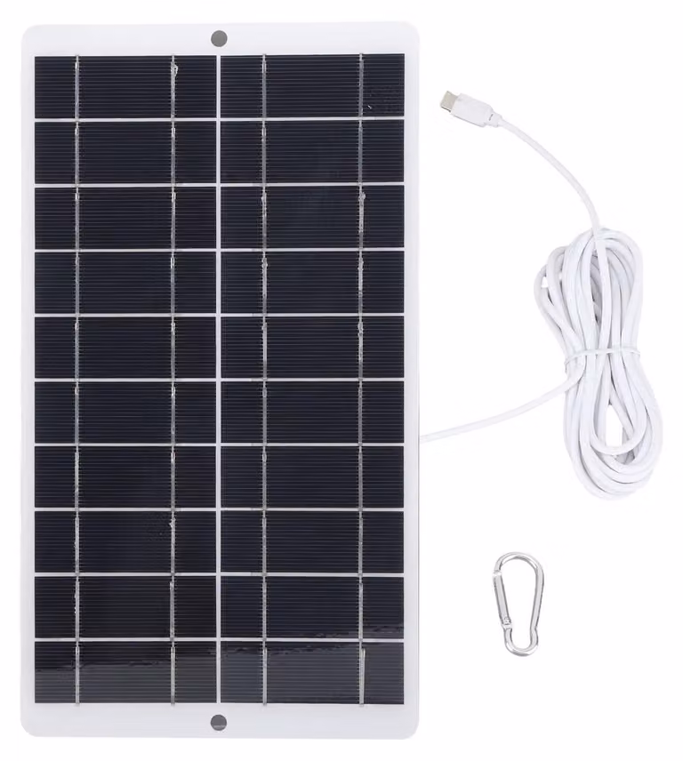 Caricabatterie solare 8W 5V, portatile, a basso consumo energetico, con uscita di tipo C