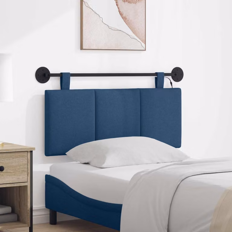 Testiera per letto sospesa vidaXL in velluto blu con illuminazione LED integrata