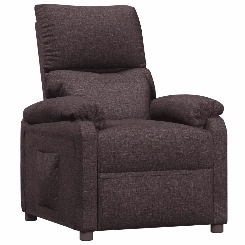 Poltrona Reclinabile Relax vidaXL in Tessuto Marrone con Braccioli e Regolazione Manuale – 2