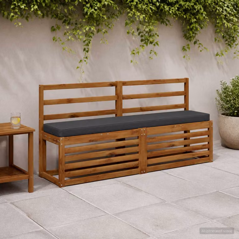 Cuscino per panchina vidaXL VUGHT in poliestere con rivestimento rimovibile e lavabile, colore antracite