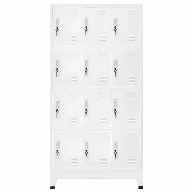 Armadietto in metallo con serratura e 12 scomparti vidaXL L/P/H: 90 x 45 x 180 cm