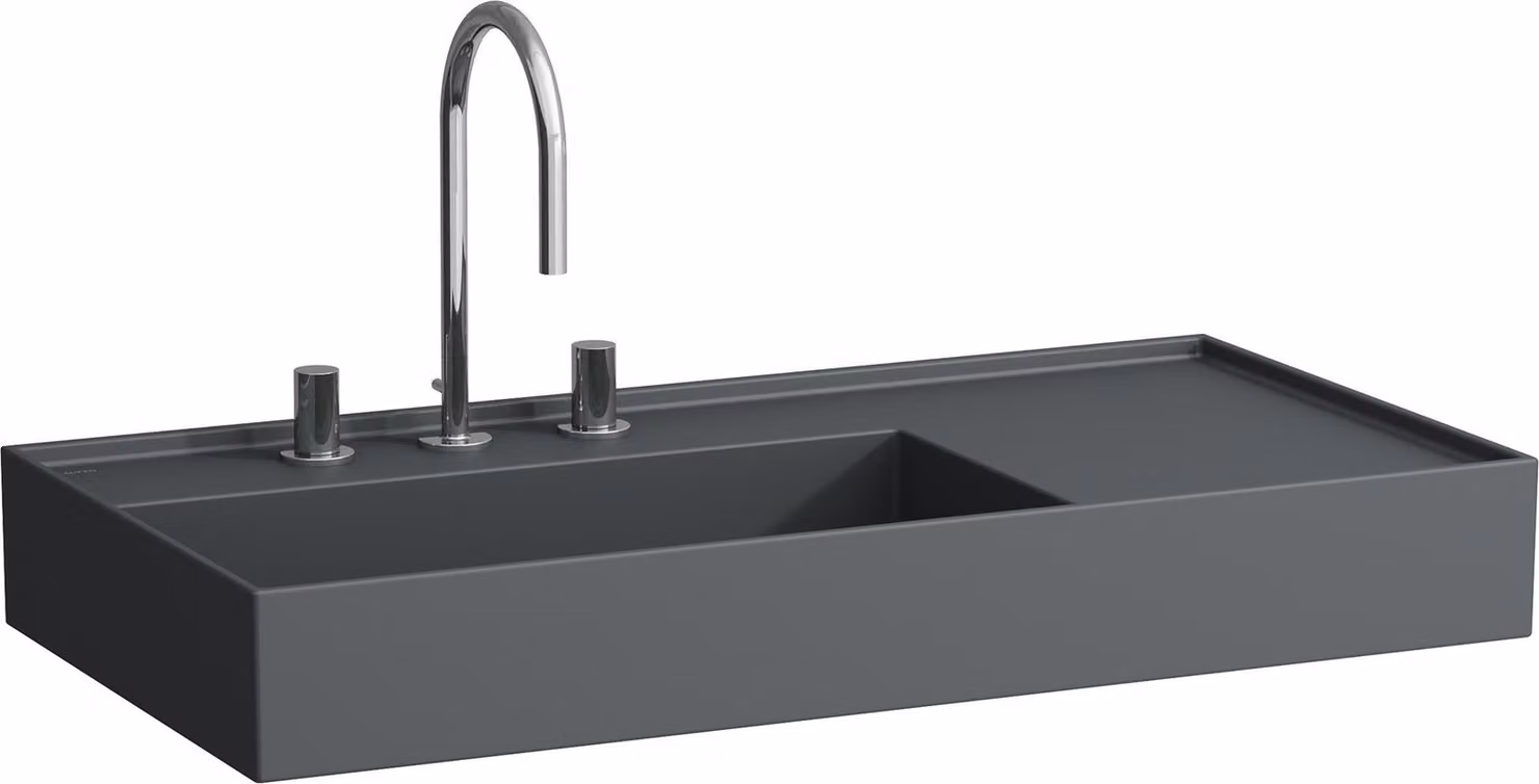 LAUFEN Kartell lavabo à poser, tablette à droite, 1 trou pour robinet, sans trop-plein, 900x460mm, H8183387581111, H8183387581111