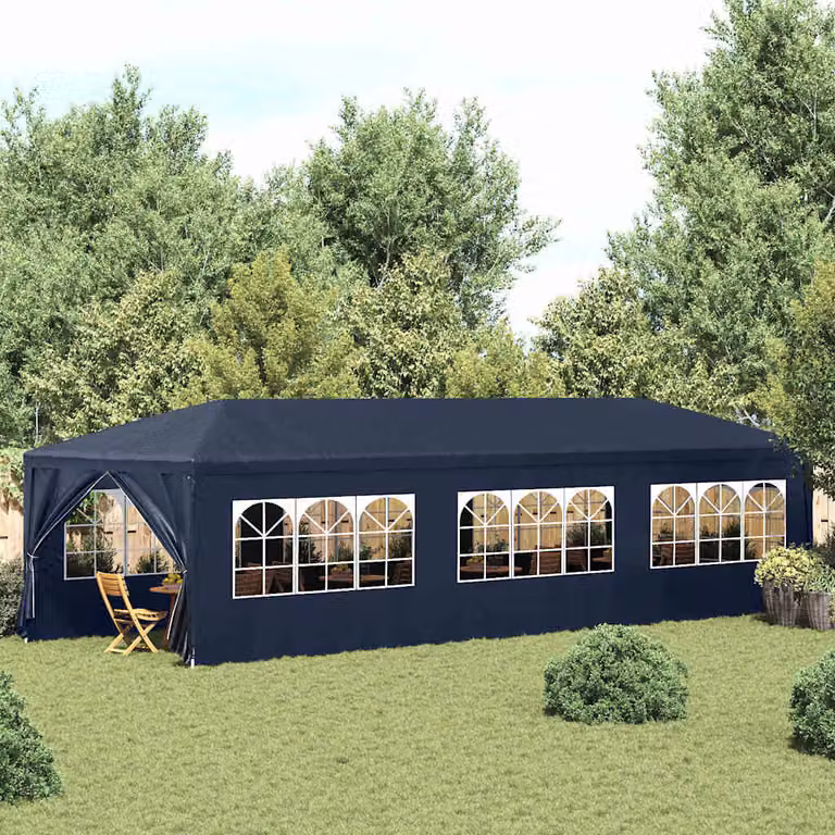 vidaXL Tenda per Feste Blu L: 9 m, P: 3 m