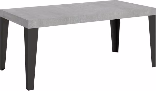 Tavolo Allungabile Moderno GIORDANOSHOP Flame Cemento con Telaio Antracite L/P/H: 200-460 x 90 x 77 cm