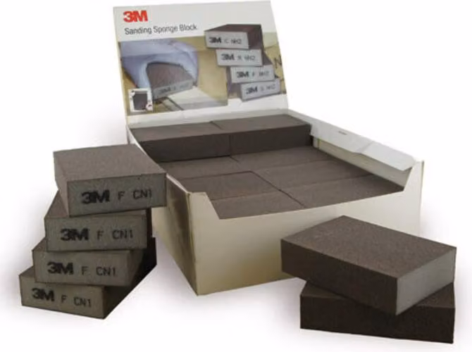 3M Spugna abrasiva HI-FL L100xW68mm mediamente dura/rivestita su quattro lati.